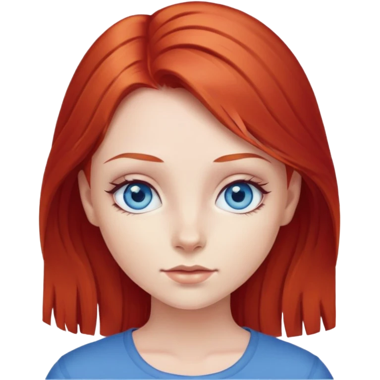Girl with red hair and blue eyes emoji