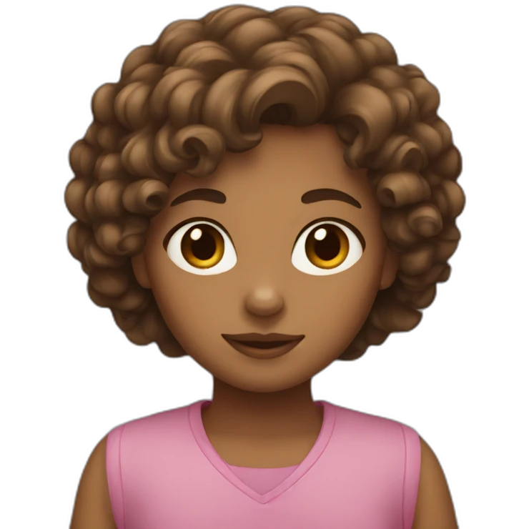 girl with curly brown hair emoji