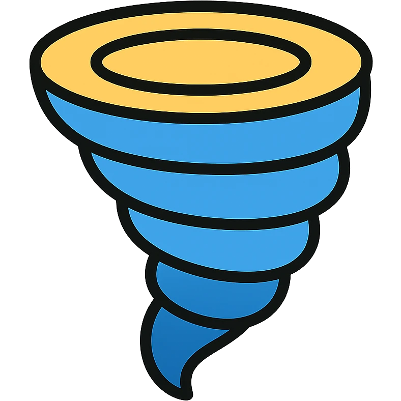 color outline icon of a whirlwind emoji