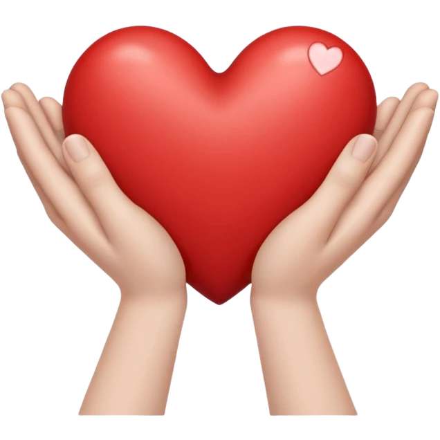 Hands holding heart emoji
