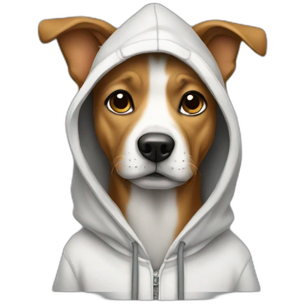 Dog wearing a hoodie emoji