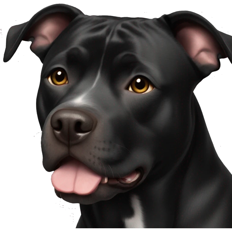 black staffordshire terrier ears back emoji