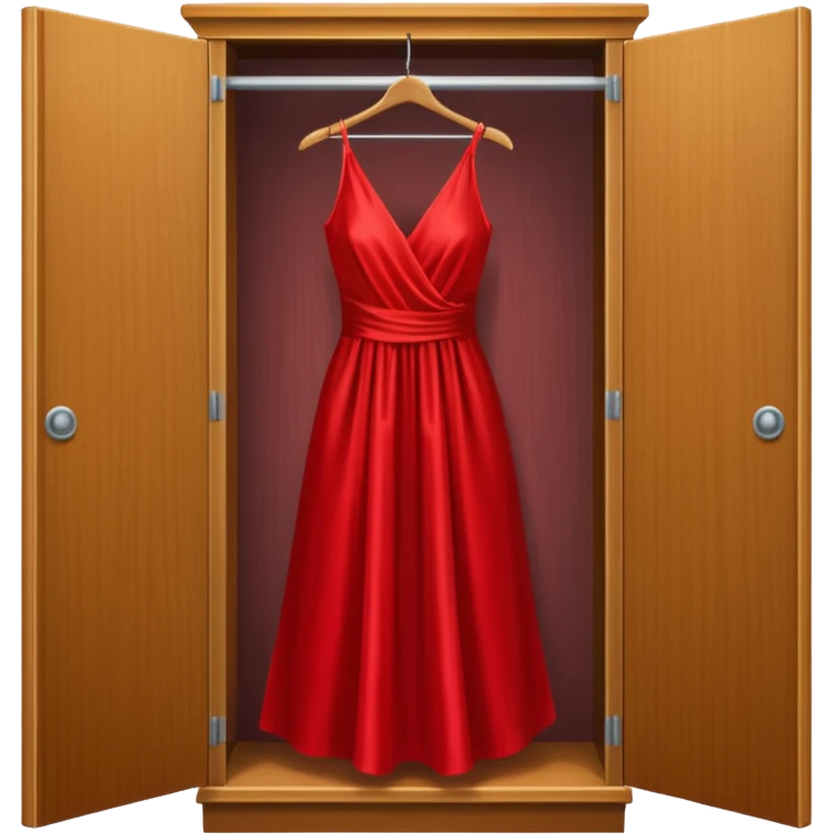open wardrobe with dress hanging inside emoji
