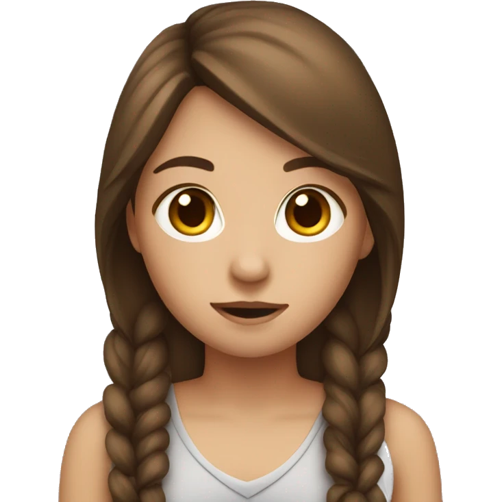 girl with brown hair on computer emoji