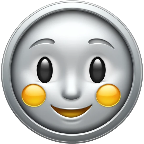 Silver coin wink face emoji