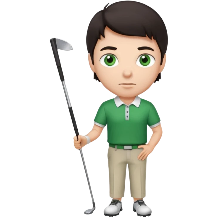 Heart my golfer dark hair green eyes male emoji