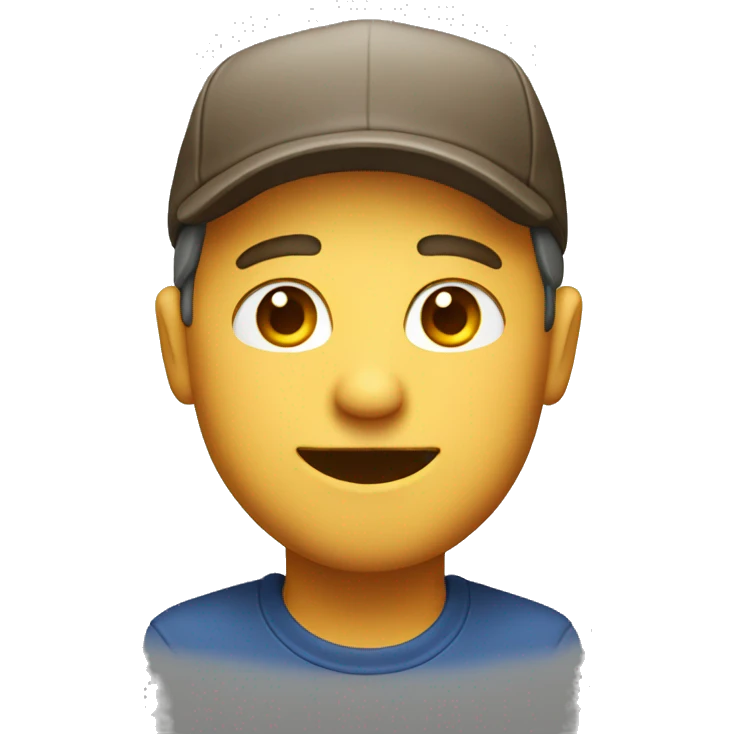man with cap on winking  emoji