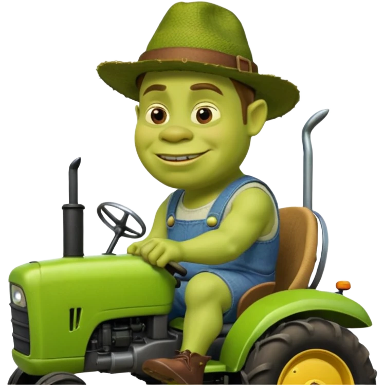 Shrek in tractor emoji