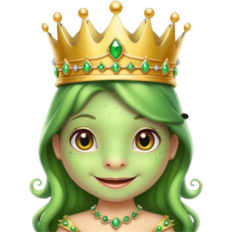 cute frog princess sat on a throne emoji