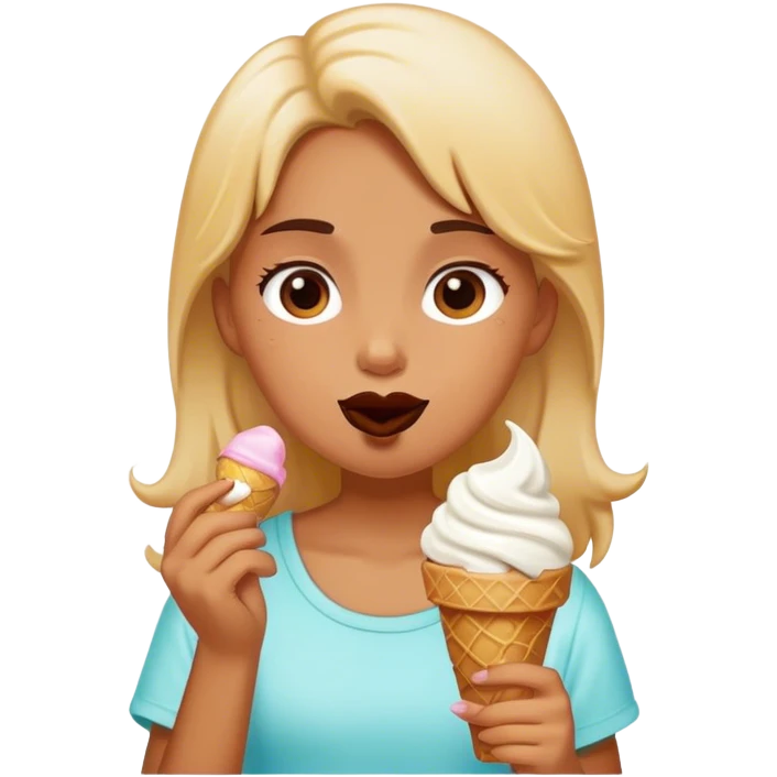 Girl eating ice cream  emoji