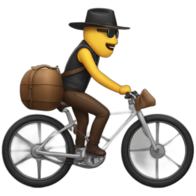 musk-wearing-hat -while-riding-bike emoji