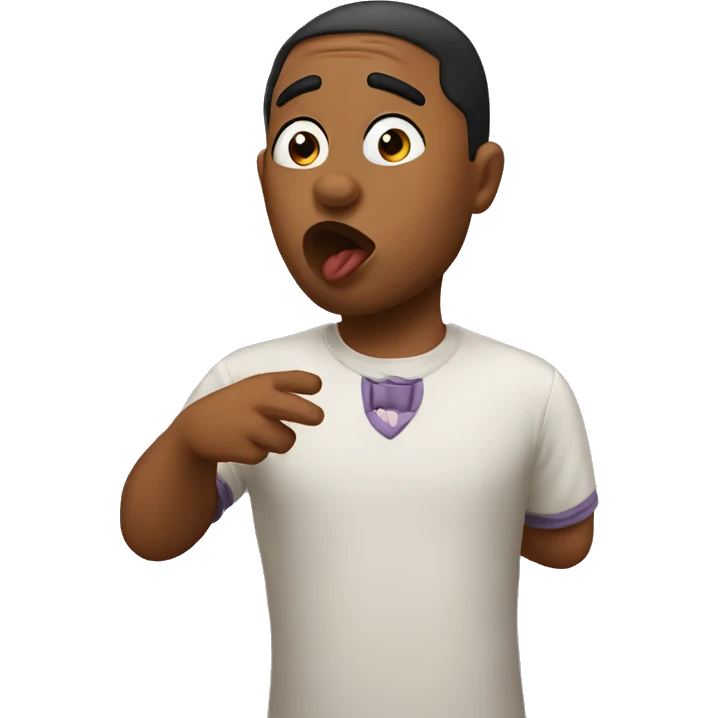 Catching a blown kiss emoji