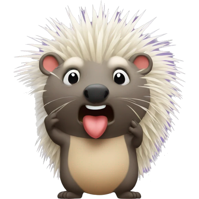 Porcupine blowing a kiss emoji