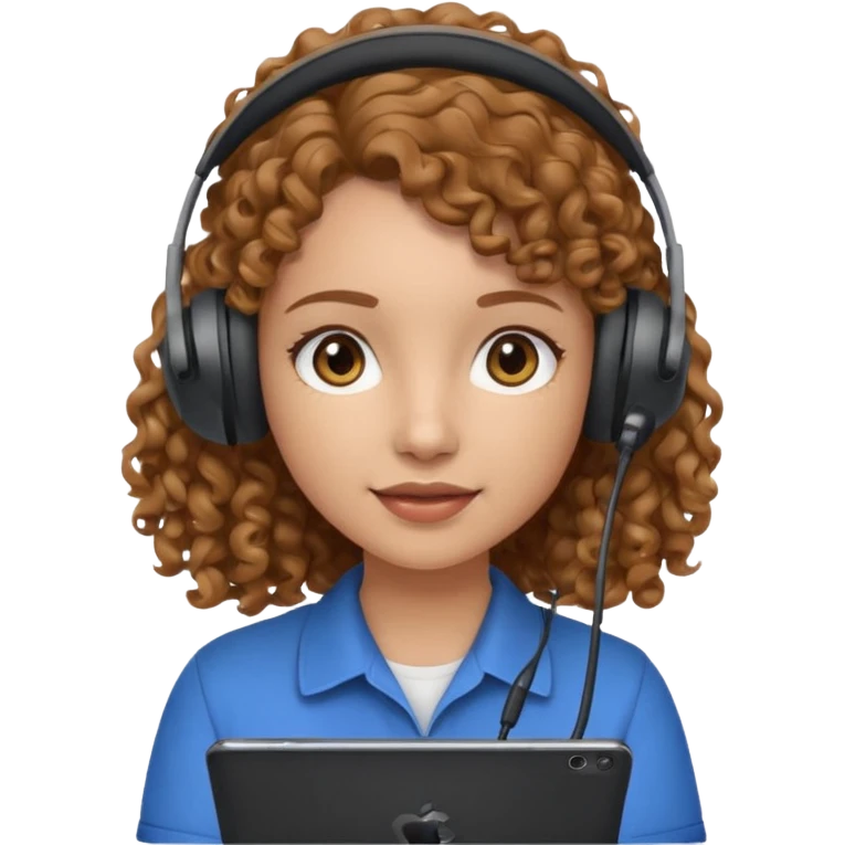 girl videomaker with light brown curly hair  emoji