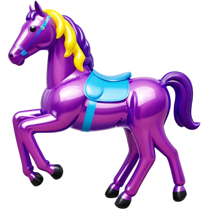   jeff koons style inflatable horse sculpture  emoji