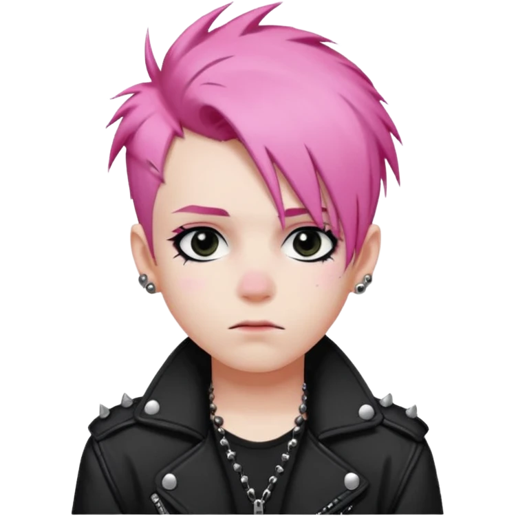 Punk boy, pink hair emoji
