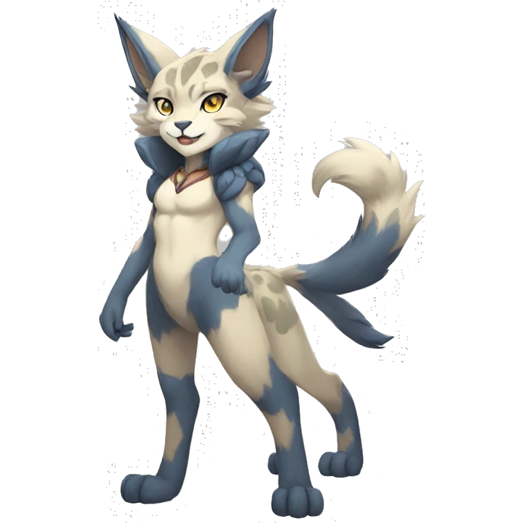 Anthro Sona Lynx-Fakémon Full Body emoji
