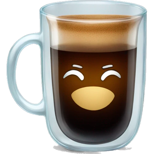 Black coffee in see through glass cup emoji