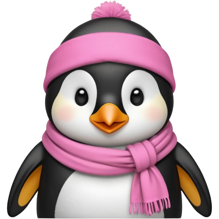 penguin with pink scarf  emoji