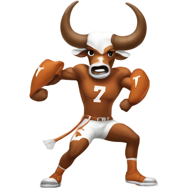 University of Texas Longhorn mascot fighting Ohio state emoji