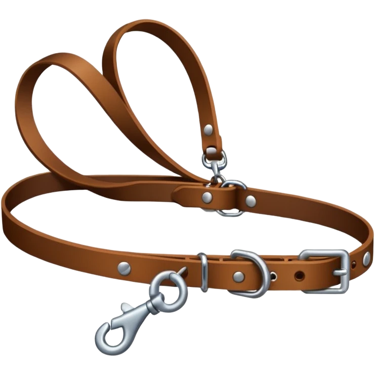 A leash clipped onto a collar that is being pulled on emoji