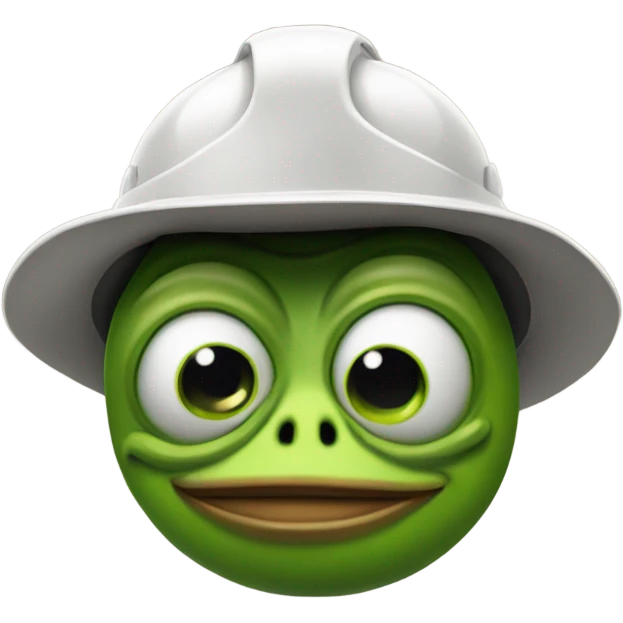 pepe the frog wearing a construction hat emoji