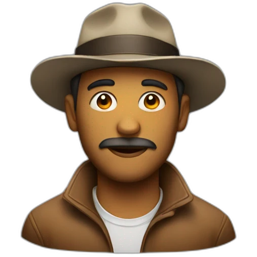 man with hat cinema emoji