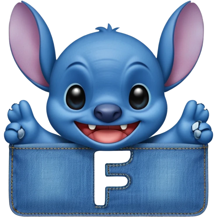 Stitch with the alphabet f emoji
