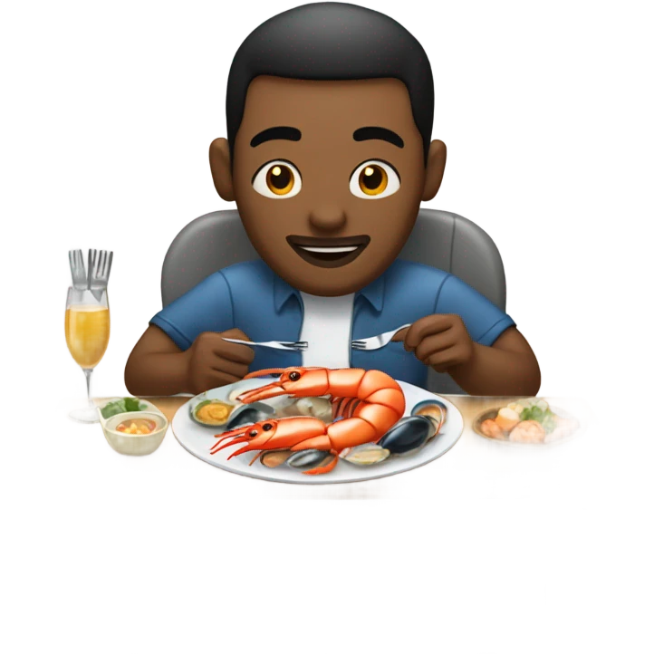 Man eating seafood emoji