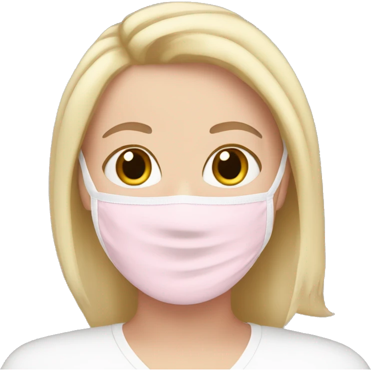 white girl with babypink skincare facemask emoji