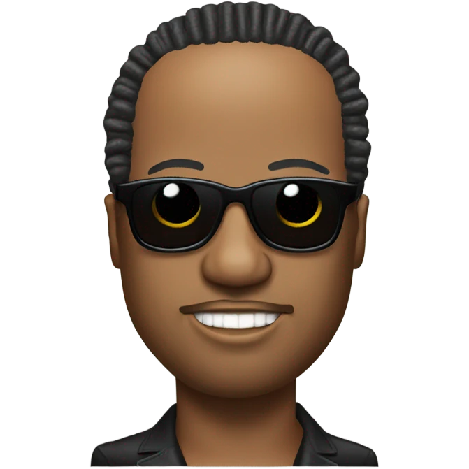 Stevie wonder with receding hairline, dreadlocks, and dark sunglasses emoji