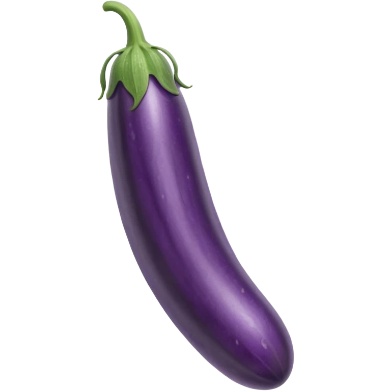 Detailed dripping wet long cucumber shaped eggplant with veins emoji