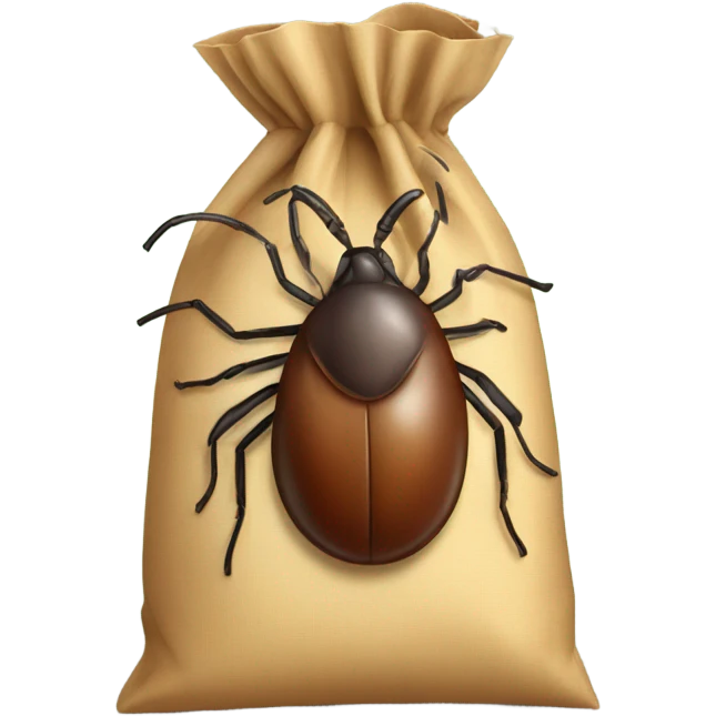 A tick insect in a bag emoji