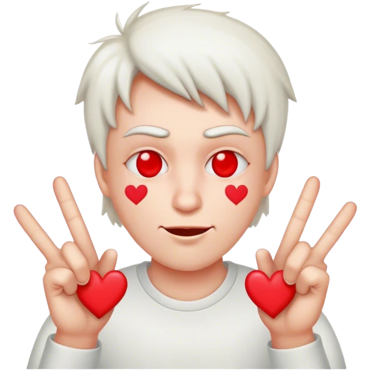 Whoozy face with 2 middle fingers and red hearts instead of eyesd emoji