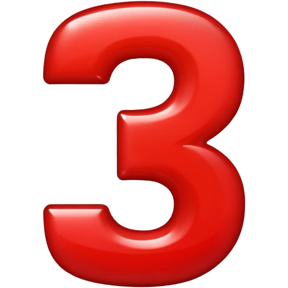 number 3 bold red emoji