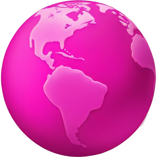 Hot pink earth globe emoji