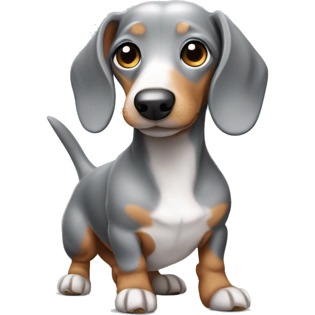 Grey and white dachshund  emoji