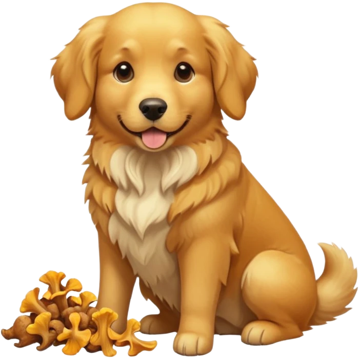 Golden retriever with chanterelles  emoji