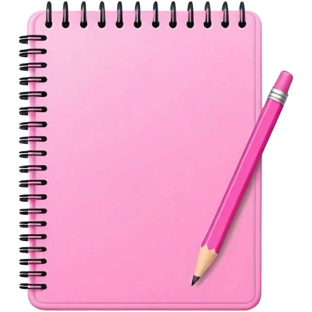 A pink notebook with pink pencil or page pencil ￼ emoji