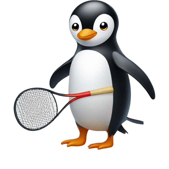 Penguin with badminton racket emoji