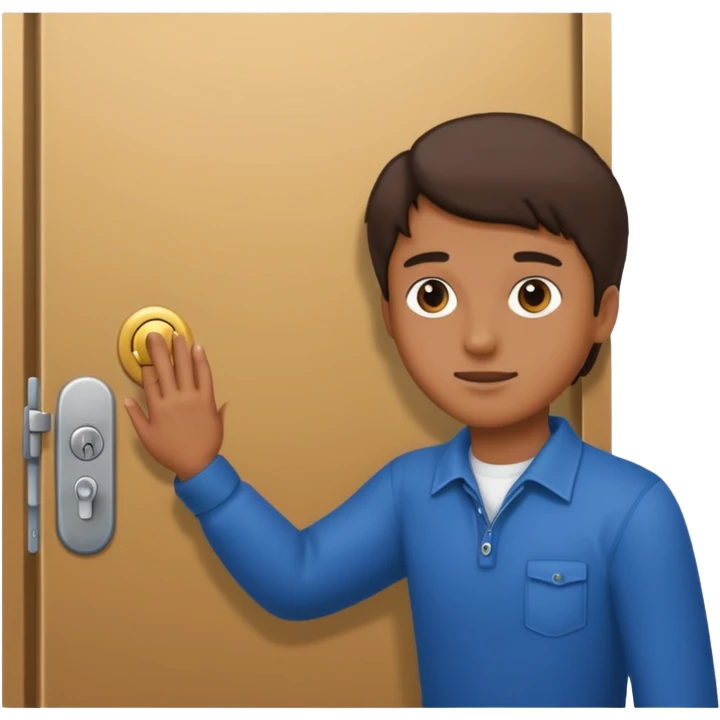 Someone locking a door emoji