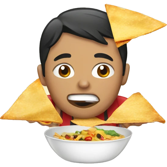 Asian eating nachos emoji