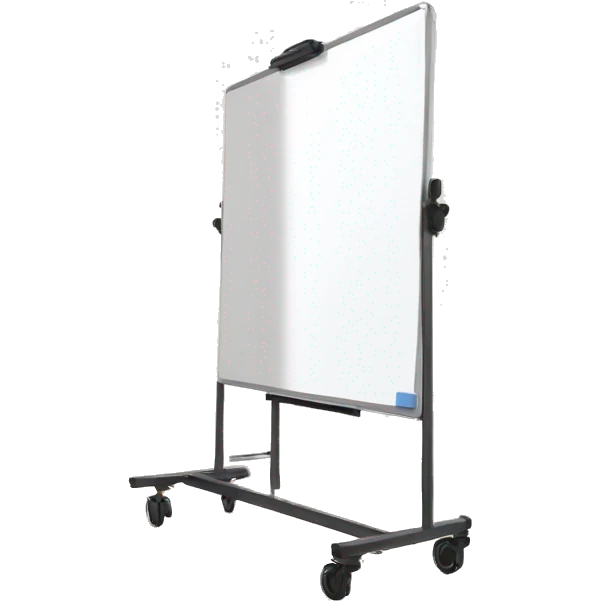 whiteboard on stand with wheels emoji