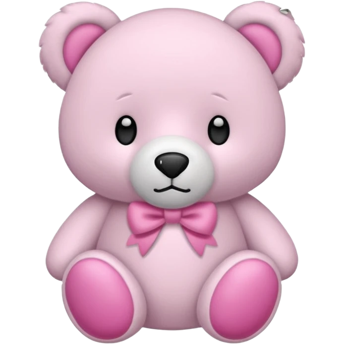 Oso de peluche blanco con lazo astethic emoji