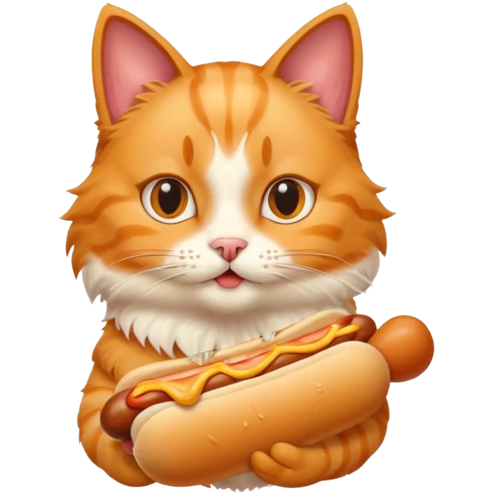 cat holding hot dog emoji