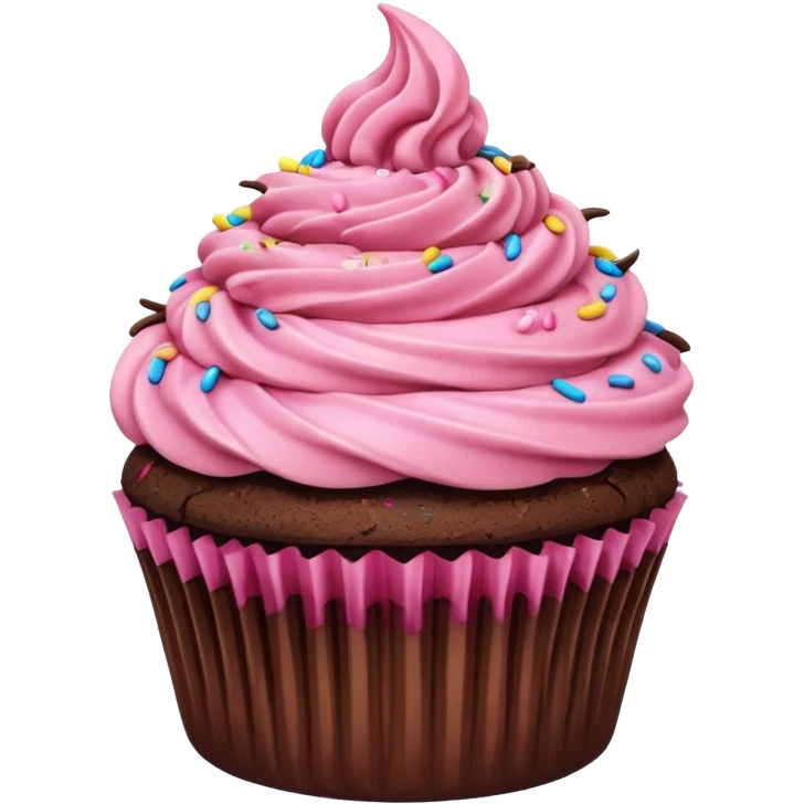Cupcake with pink icing emoji