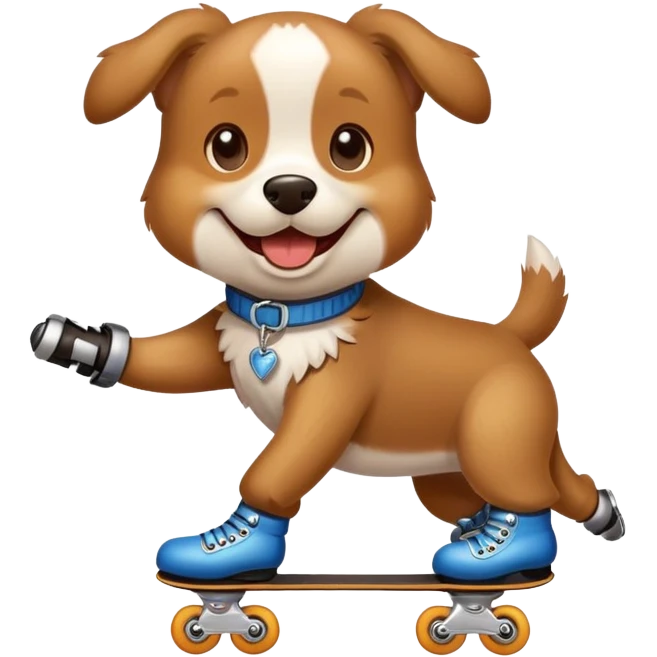Dog on skates emoji