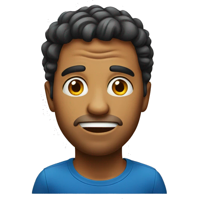Brazilian man have a surprised  emoji