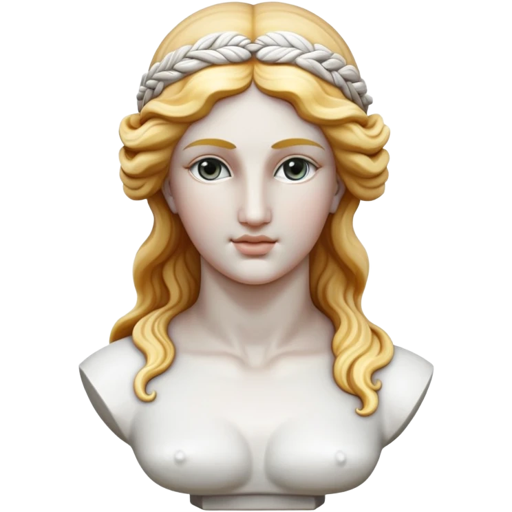 Bust of Aphrodite of Knidos statue, classical Greek sculpture showing only head, shoulders and upper chest emoji