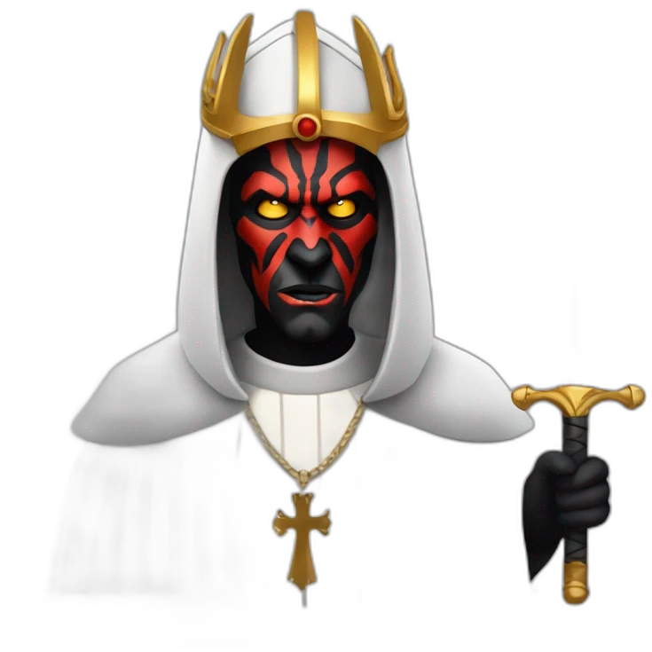Darth maul with papal hat and robes emoji